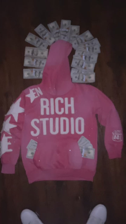 Pink & white enrich hoodie